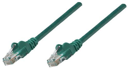 Intellinet Network Patch Cable, Cat5e, 3m, Green, CCA, U/UTP, PVC, RJ45, Gold Plated Contacts, Snagless, Booted, Lifetime Warranty, Polybag - Cordon de raccordement - RJ-45 (M) pour RJ-45 (M) - UTP - CAT 5e - moulé, sans crochet - vert