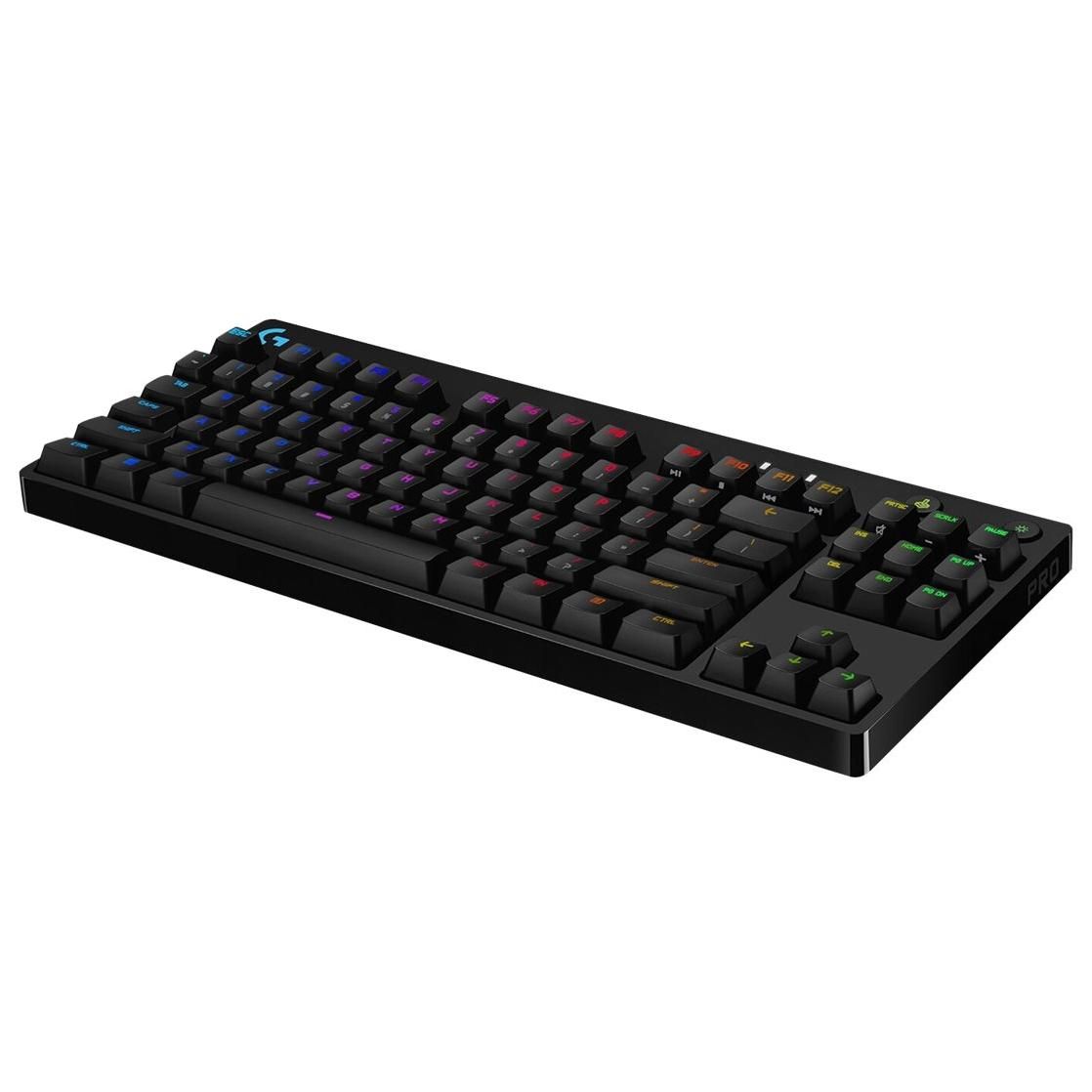 Logitech Clavier de jeu mécanique G Pro - Clavier - backlit - USB - QWERTZ - Allemand - commutateur : GX Blue Clicky - noir