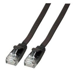 EFB-Elektronik - Cordon de raccordement - RJ-45 (M) pour RJ-45 (M) - 50 cm - UTP - CAT 6a - moulé, plat - noir