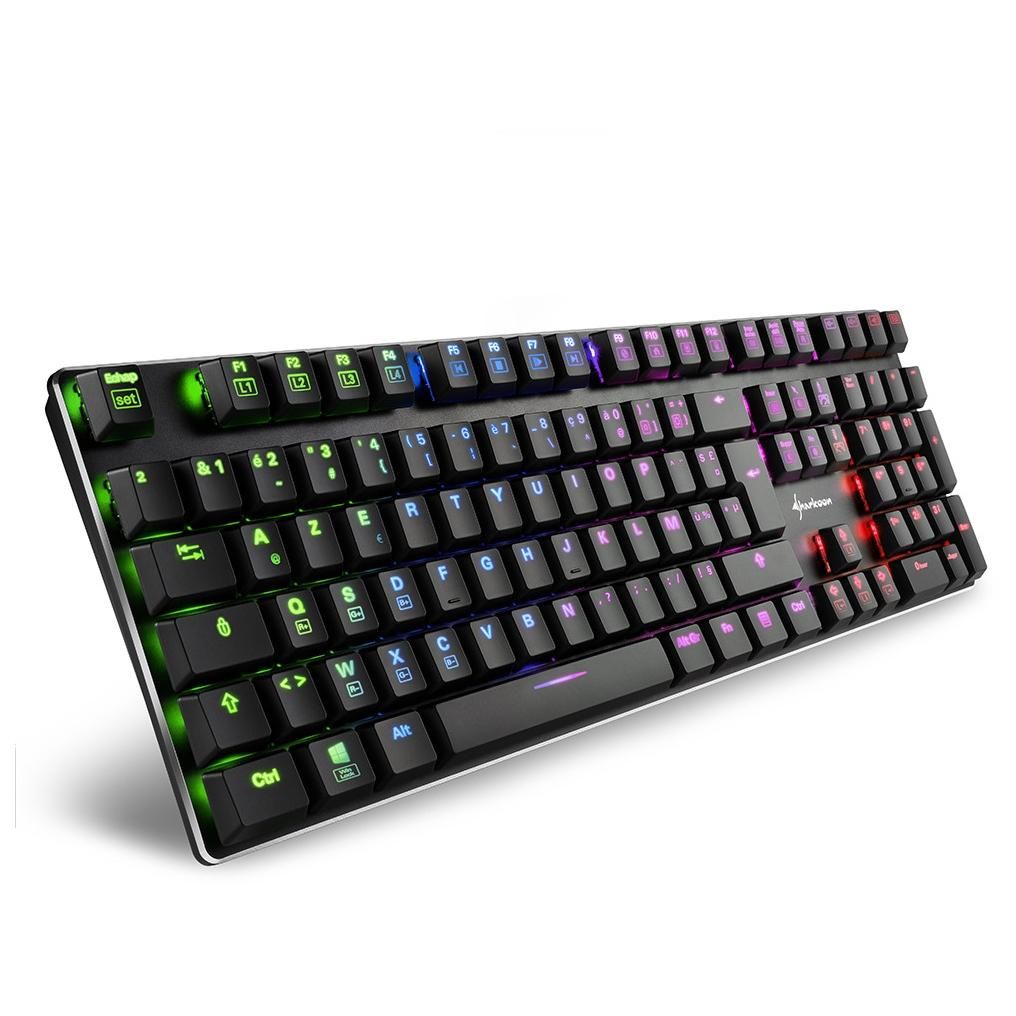 Sharkoon PureWriter RGB clavier Gaming USB AZERTY Français Noir