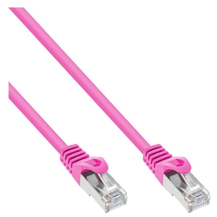 InLine - Cordon de raccordement - RJ-45 (M) pour RJ-45 (M) - 20 m - SFTP - CAT 5e - moulé - rose
