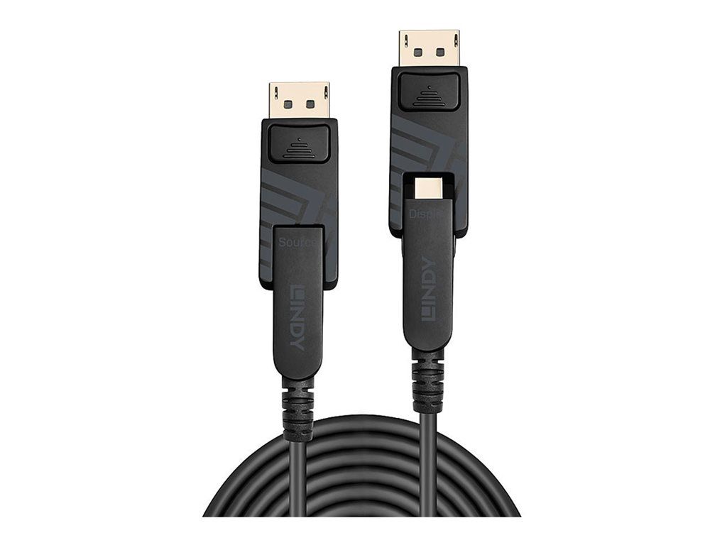Lindy - Kit de câble DisplayPort - DisplayPort 1.4 - 70 m - rond, support pour 8K UHD (7680 x 4320) - noir