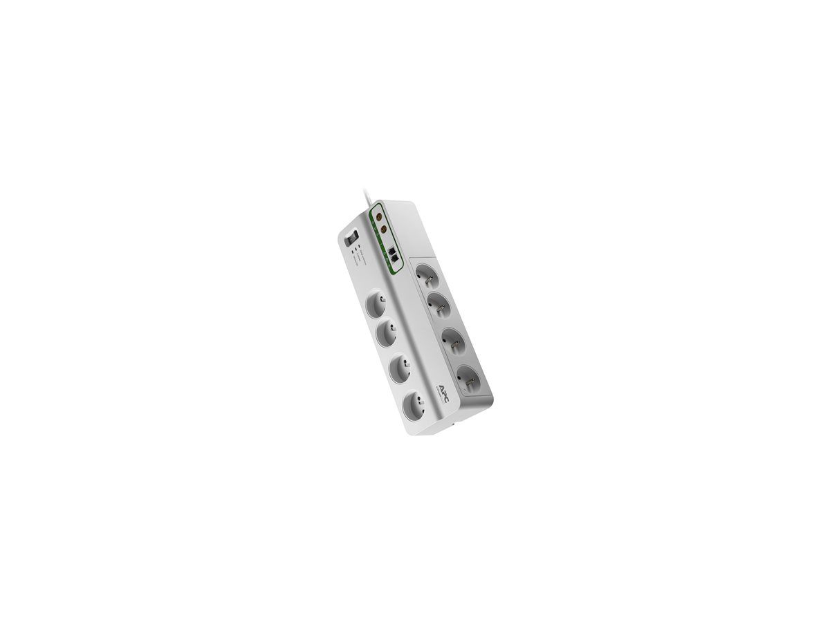 APC SurgeArrest Performance - Protection contre les surtensions - CA 230 V - 2300 watt - connecteurs de sortie : 8 - 3 m cordon - Belgique, France - blanc