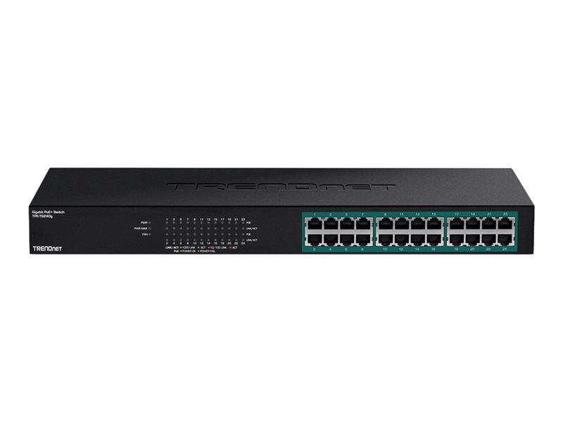 TRENDnet TPE TG240g - Commutateur - 24 x 10/100/1000 (PoE+) - de bureau, Montable sur rack - PoE+ (370 W) - Conformité TAA