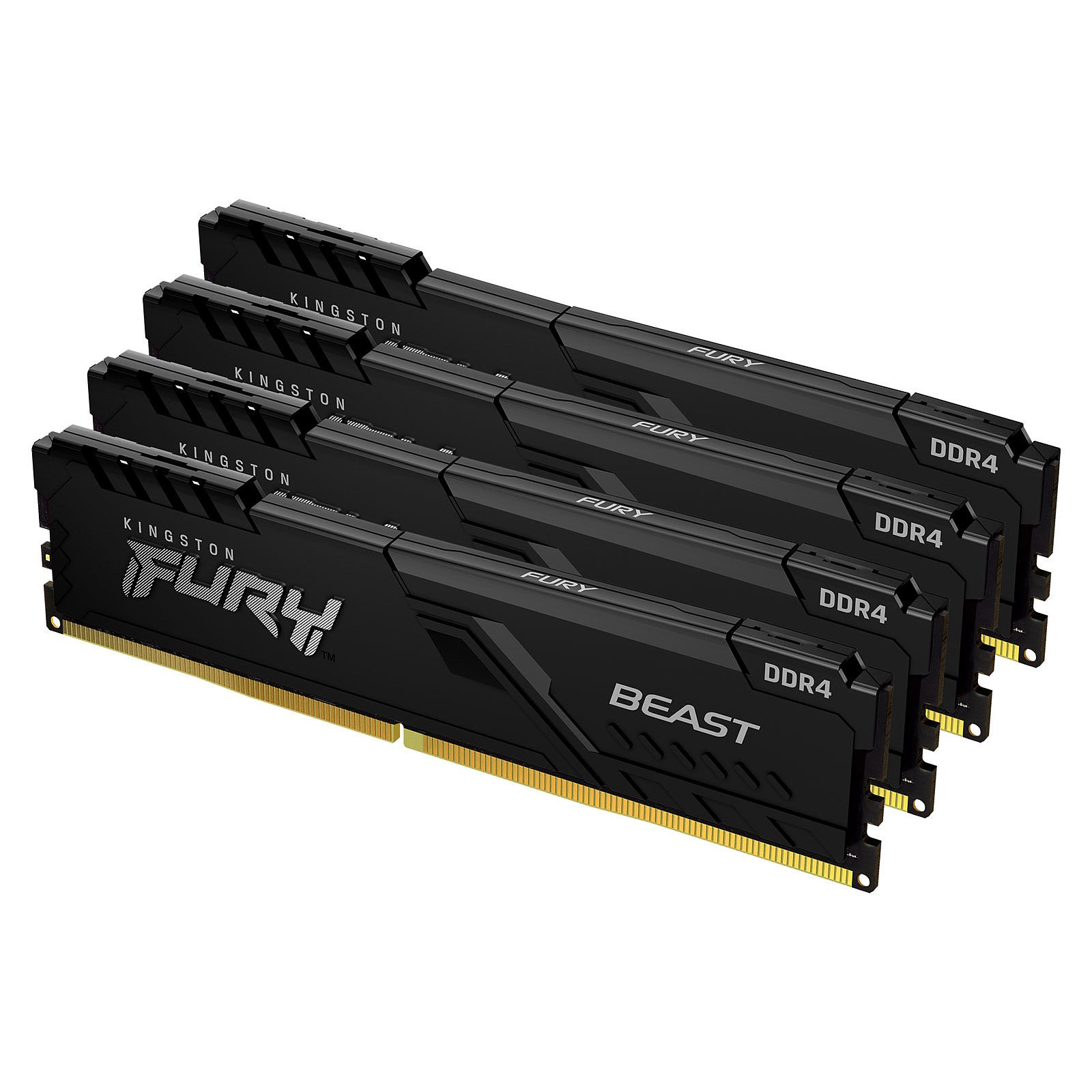 Kingston FURY Beast - DDR4 - kit - 128 Go: 4 x 32 Go - DIMM 288 broches - 3600 MHz / PC4-28800 - CL18 - 1.35 V - mémoire sans tampon - non ECC - noir