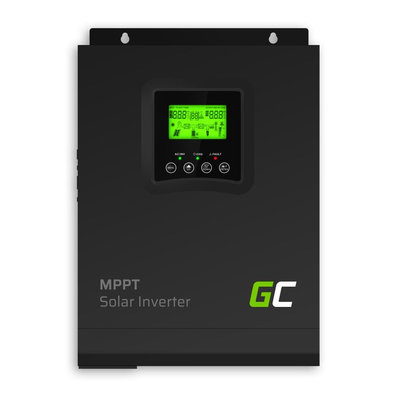 Onduleur solaire Convertisseur Off Grid avec chargeur solaire MPPT Green Cell 12VDC 230VAC 1000VA / 1000W Onde sinusoïdale pure