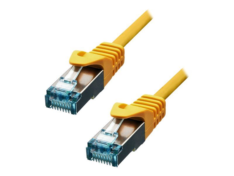 ProXtend - Cordon de raccordement - RJ-45 (M) pour RJ-45 (M) - 50 cm - 6 mm - S/FTP - CAT 6a - sans halogène, moulé, sans crochet, bloqué - jaune