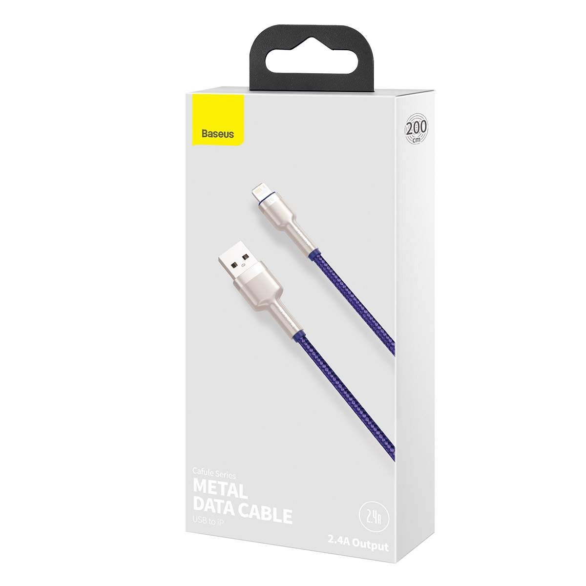 Baseus Lightning Cafule Series Metal Data Cable 2.4a 2m Purple (caljk
