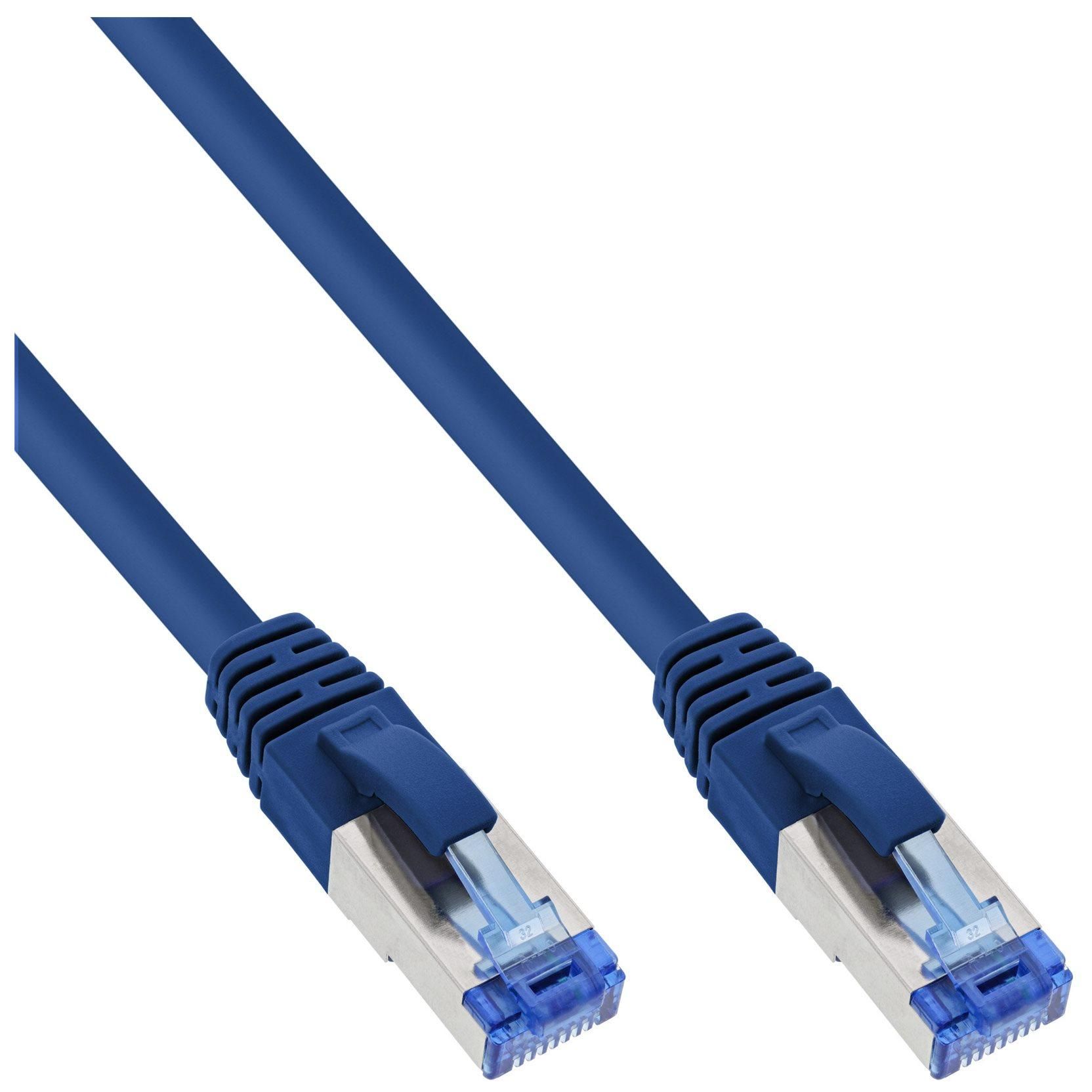 InLine - Cordon de raccordement - RJ-45 (M) pour RJ-45 (M) - 2 m - Paire torsadée blindée (SSTP) - CAT 6a - sans halogène - bleu