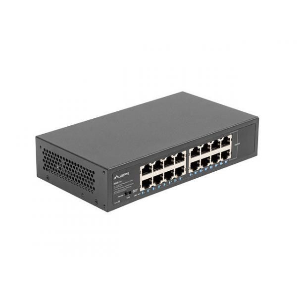 Lanberg RSGE-16 commutateur réseau Gigabit Ethernet (10/100/1000) 1U Noir