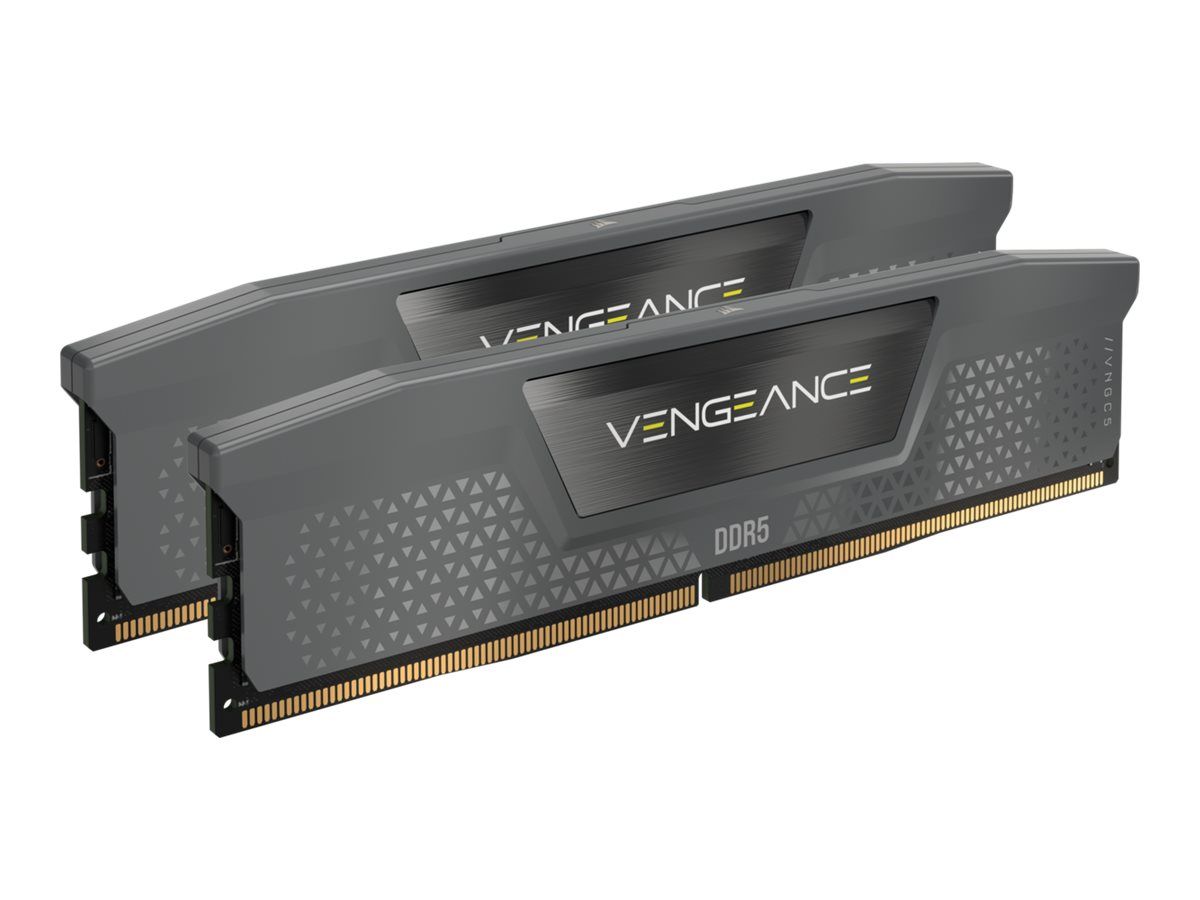 CORSAIR Vengeance - DDR5 - kit - 64 Go: 2 x 32 Go - DIMM 288 broches - 5200 MHz / PC5-41600 - CL40 - 1.25 V - gris clair