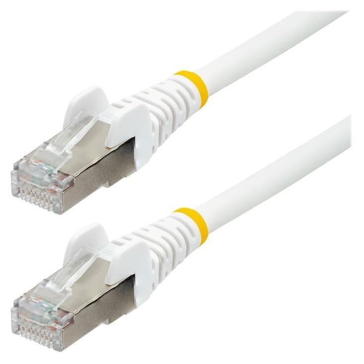 StarTech.com Câble Ethernet CAT6a 5m - LSZH, 10 GbE 100W PoE S/FTP - Cordon de raccordement - RJ-45 (M) pour RJ-45 (M) - 5 m - S/FTP - CAT 6a - IEEE 802.3bt - sans halogène, moulé, sans crochet, bloqué - blanc
