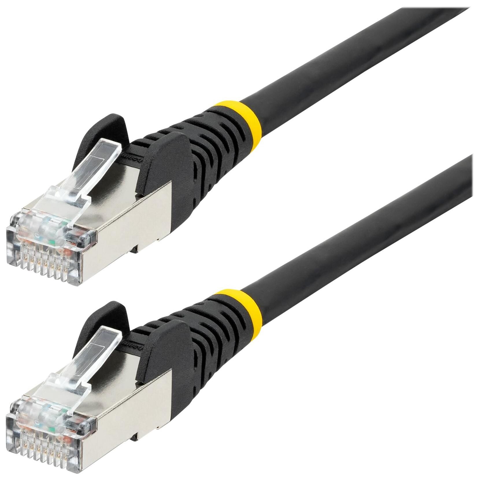 StarTech.com Câble Ethernet CAT6a 50cm - LSZH, 10 GbE 100W PoE S/FTP - Cordon de raccordement - RJ-45 (M) pour RJ-45 (M) - 50 cm - S/FTP - CAT 6a - IEEE 802.3bt - sans halogène, moulé, sans crochet, bloqué - noir