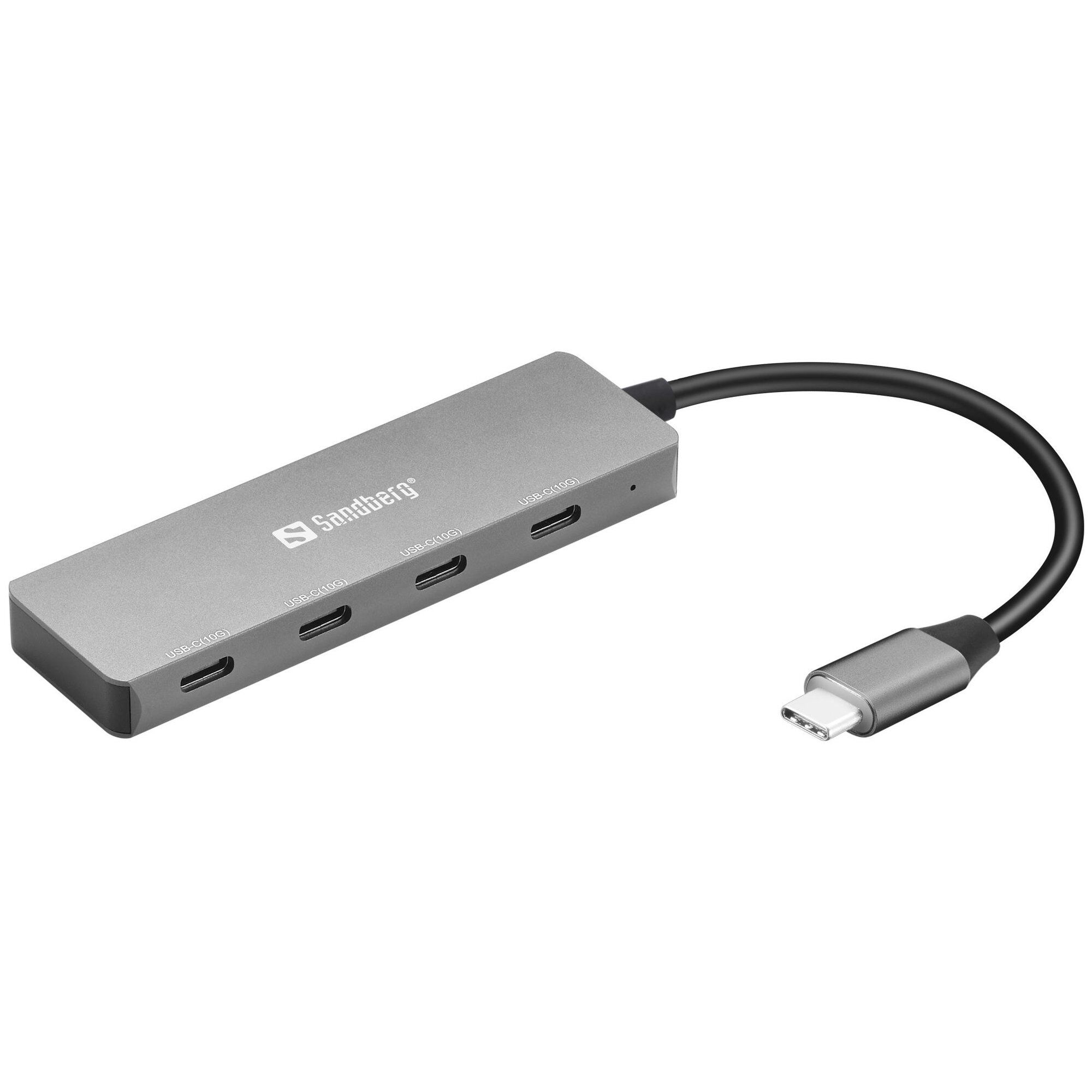 Sandberg 136-41 hub & concentrateur USB 3.2 Gen 1 (3.1 Gen 1) Type-C 10000 Mbit/s Gris