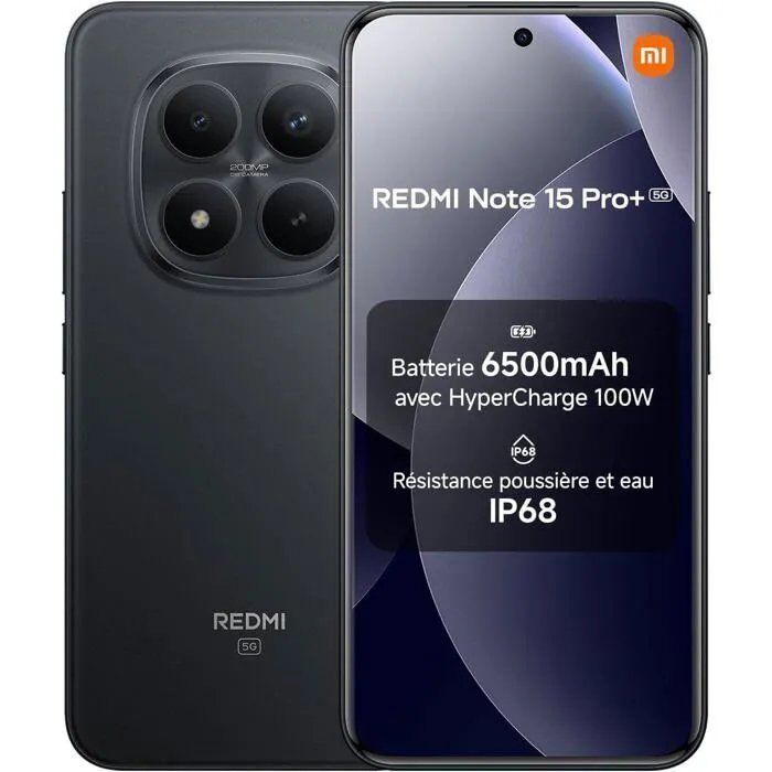 Smartphone - Redmi Note 15 Pro+ - 8+256 Go - 6500 mAh - 200 MP - AMOLED 6,83