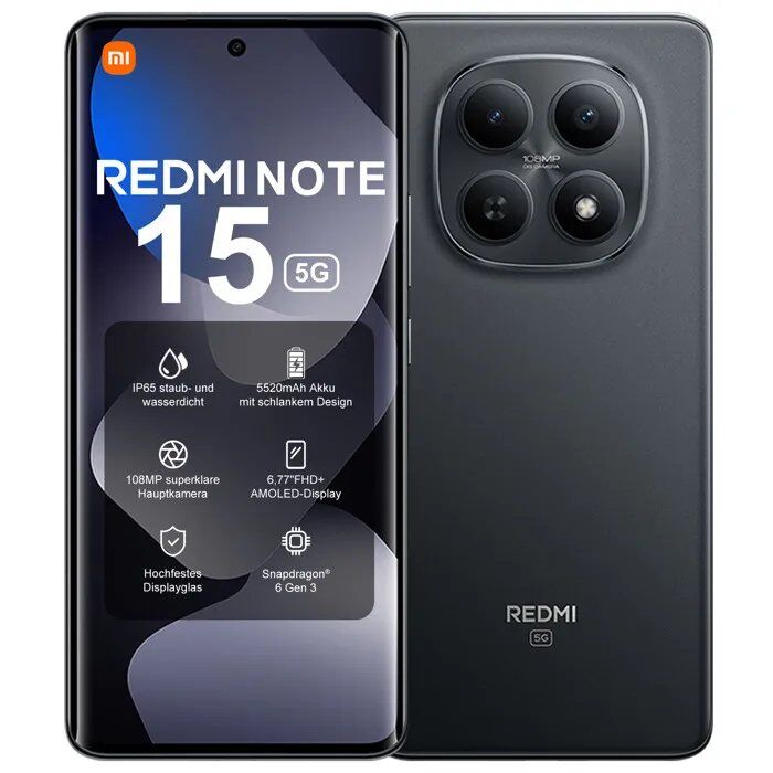Smartphone - XIAOMI - Note 15 Pro - 8 Go RAM - 256 Go - Noir - 5G