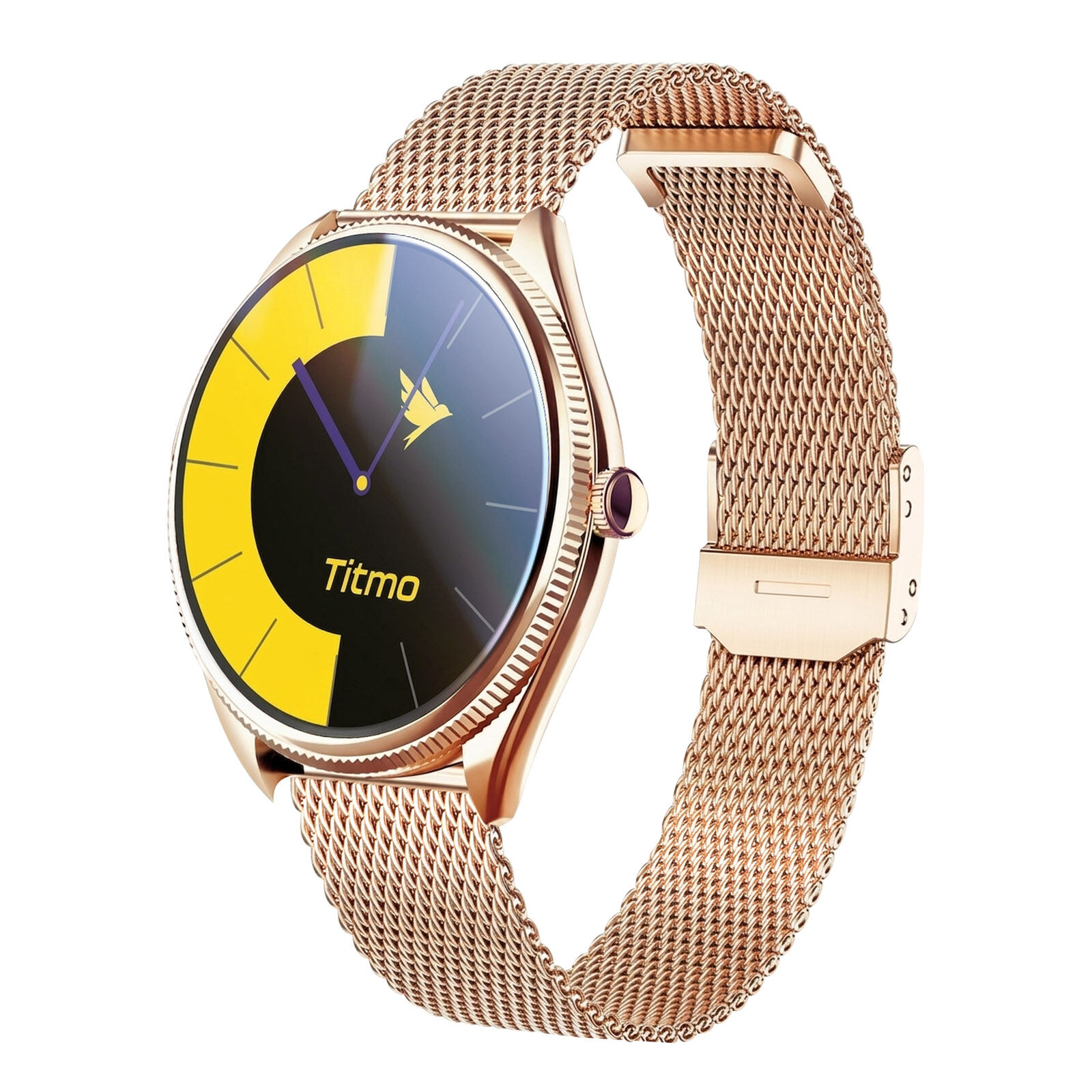 Montre Connectée Appel avec Écran AMOLED Suivi Sport Santé IP68 Titmo Rose champagne