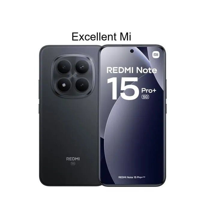 Smartphone - XIAOMI - REDMI Note 15 Pro+ 5G - 8 Go/256 Go -Noir - Vendu par Excellent Mi - Neuf - Non Chargeur - Version européenne