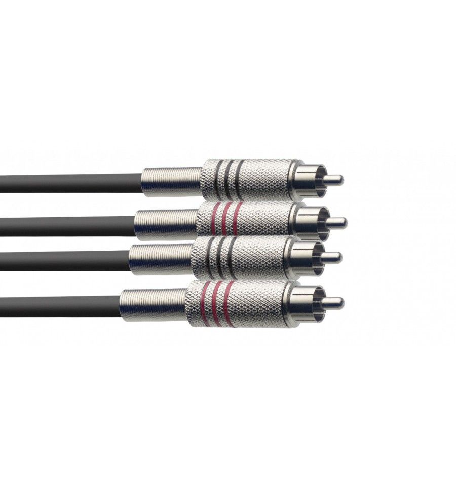 Stagg STC060C - Câble bretelle, RCA/RCA (m/m), 60 cm