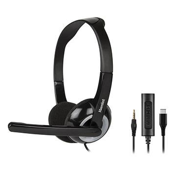 Hamlet HHEADMUS-CJ casque Avec fil Arceau Bureau/Centre d'appels USB Type-C Noir