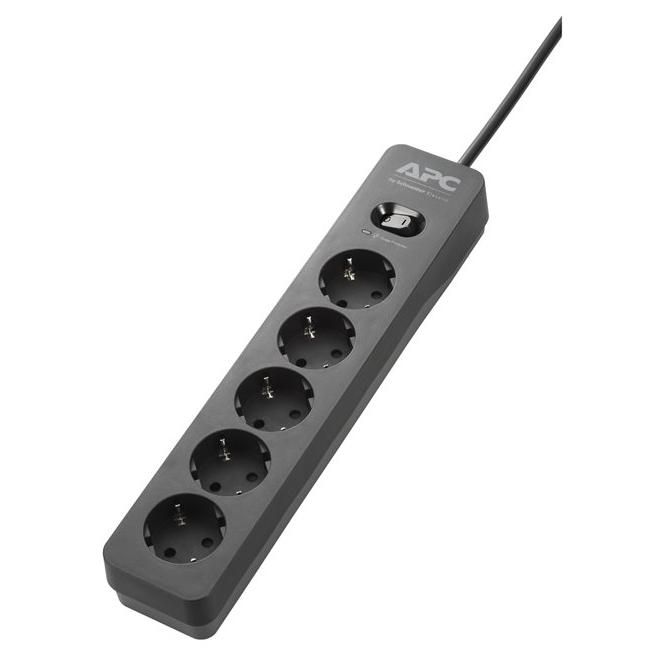 APC Essential Surgearrest PME5B - Protection contre les surtensions - CA 220/230/240 V - 2300 watt - connecteurs de sortie : 5 - 1.52 m cordon - Allemagne - noir
