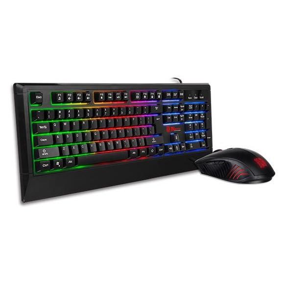 Tt eSPORTS Challenger Combo clavier Souris incluse Gaming USB Allemand Noir