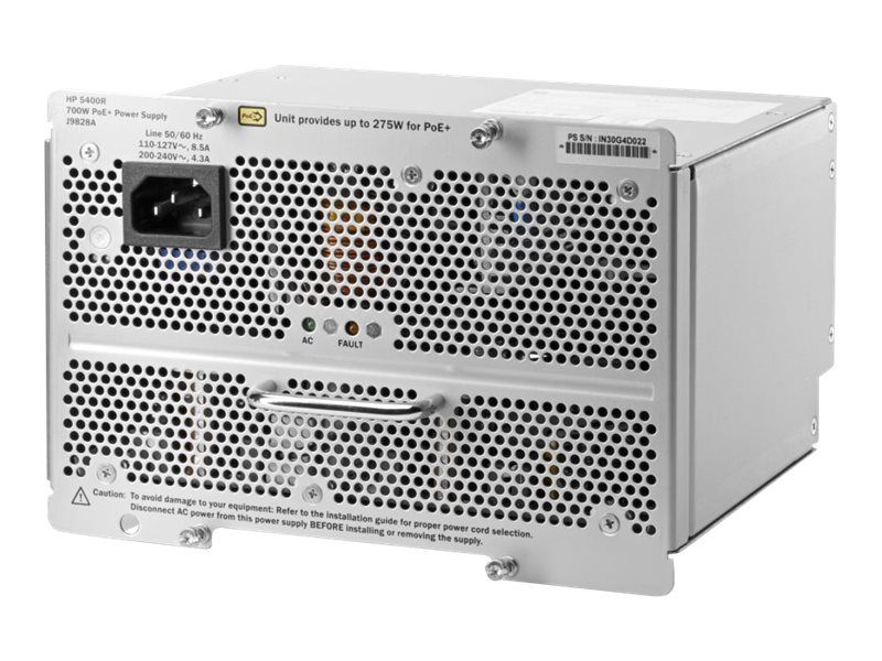 HPE Aruba - Alimentation électrique (module enfichable) - 700 watt - Europe - pour HPE Aruba 5406R, 5406R 8-port, 5412R, 5412R 92