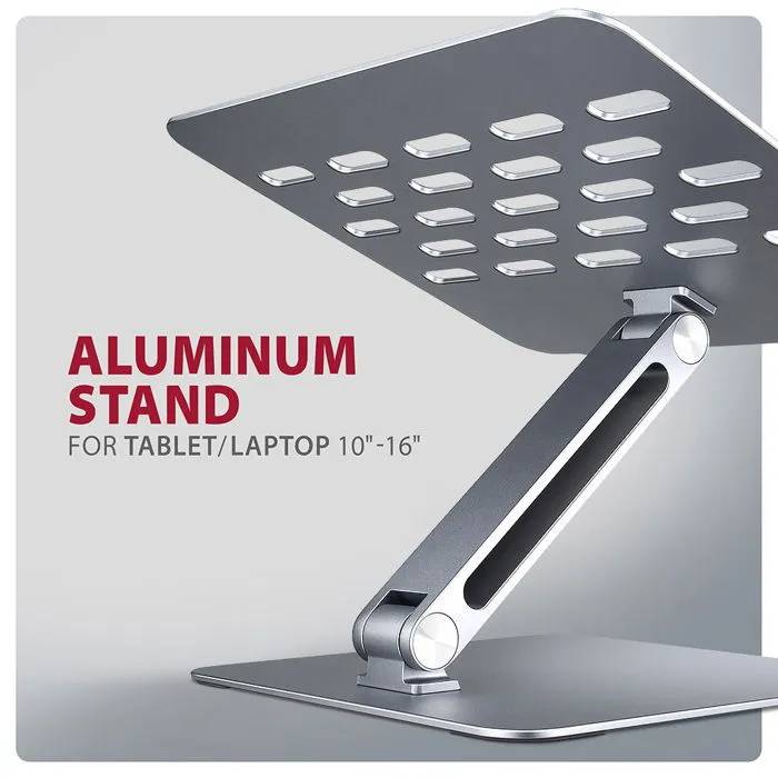 Support pour ordinateur portable - AXAGON - STND-LQ ALUMINUM - Réglable - Pliable - Antidérapant