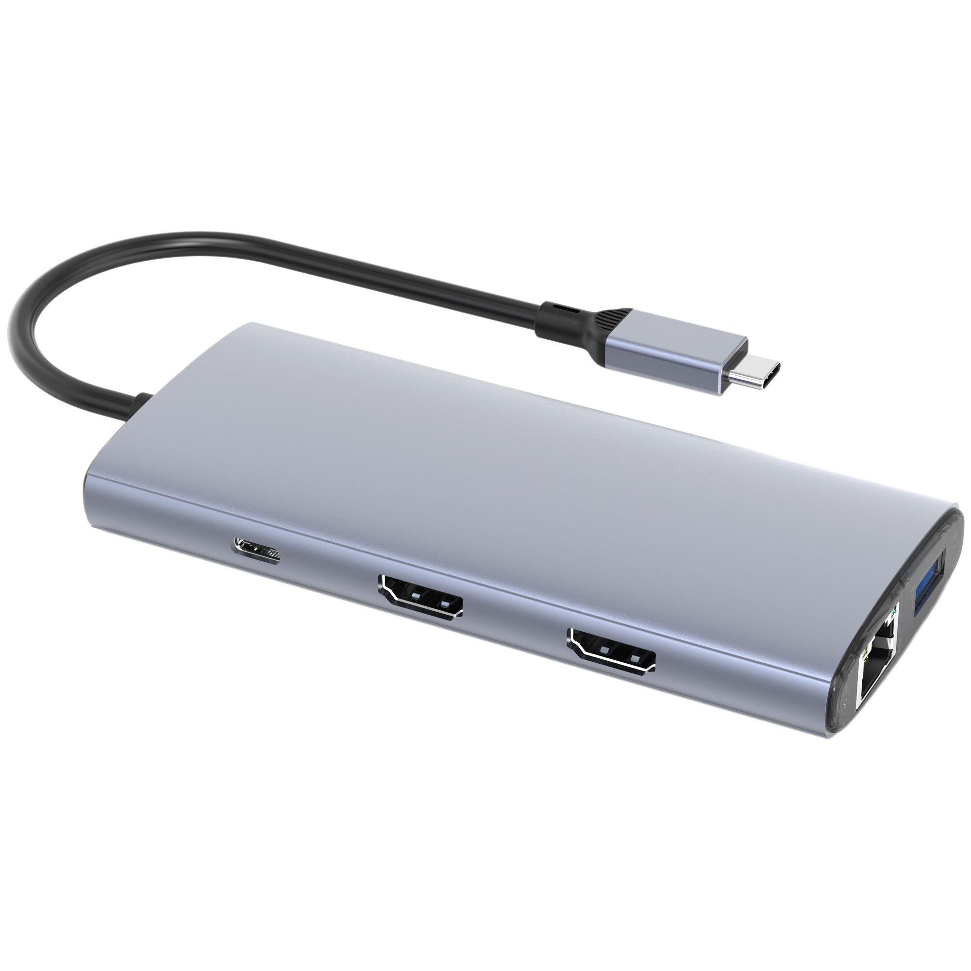 DLH DY-SA5375 hub & concentrateur USB Type-C 10000 Mbit/s Gris