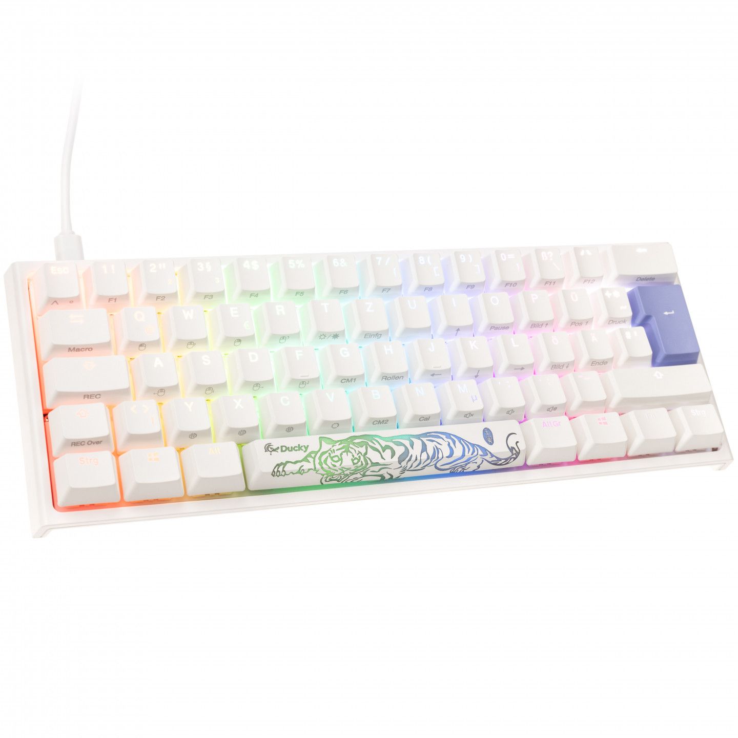 Ducky One 2 Pro Mini White Edition Gaming Tastatur, Rgb Led - Cherry