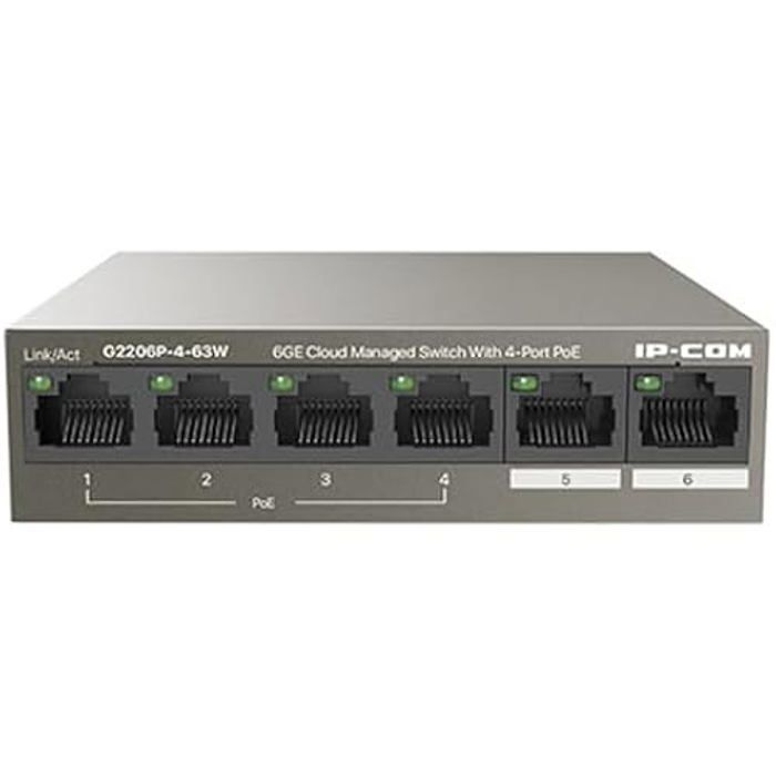 Switch IP-COM Cloud 6GE G2206P - Marque IP-COM - 6 ports Gigabit Ethernet - 4 ports PoE