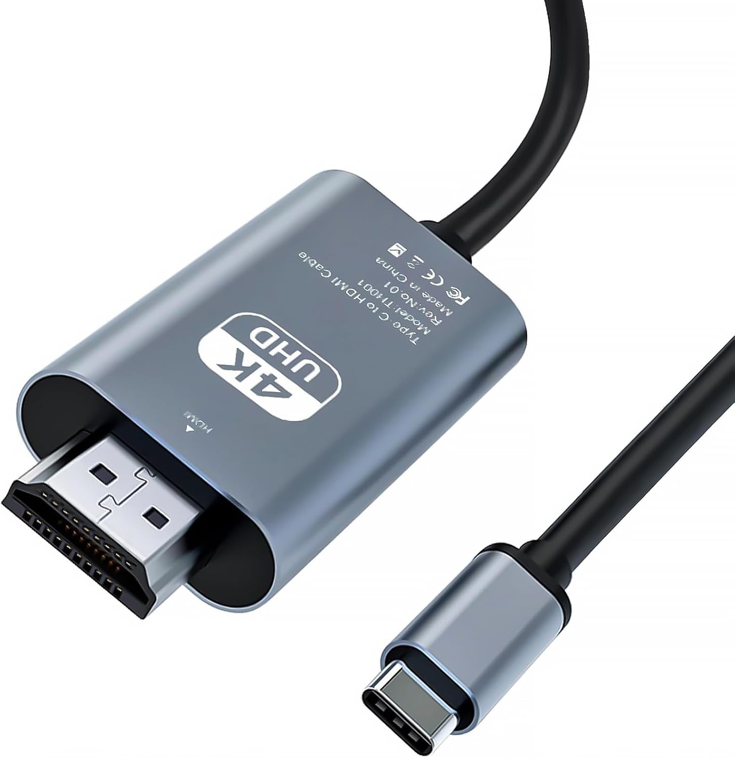 MEVRONISSHOP-Câble HDMI USB C HDMI 4K HDMI,2M Câble HDMI USB C Adaptateur USB C HDMI Compatible Thunderbolt 3/4 vers HDMI pour Surfac Pro 7/8/9,IPa Pro2018,Air 2020/2022,Huawei Mate 40,Vivo X80 Pro,S