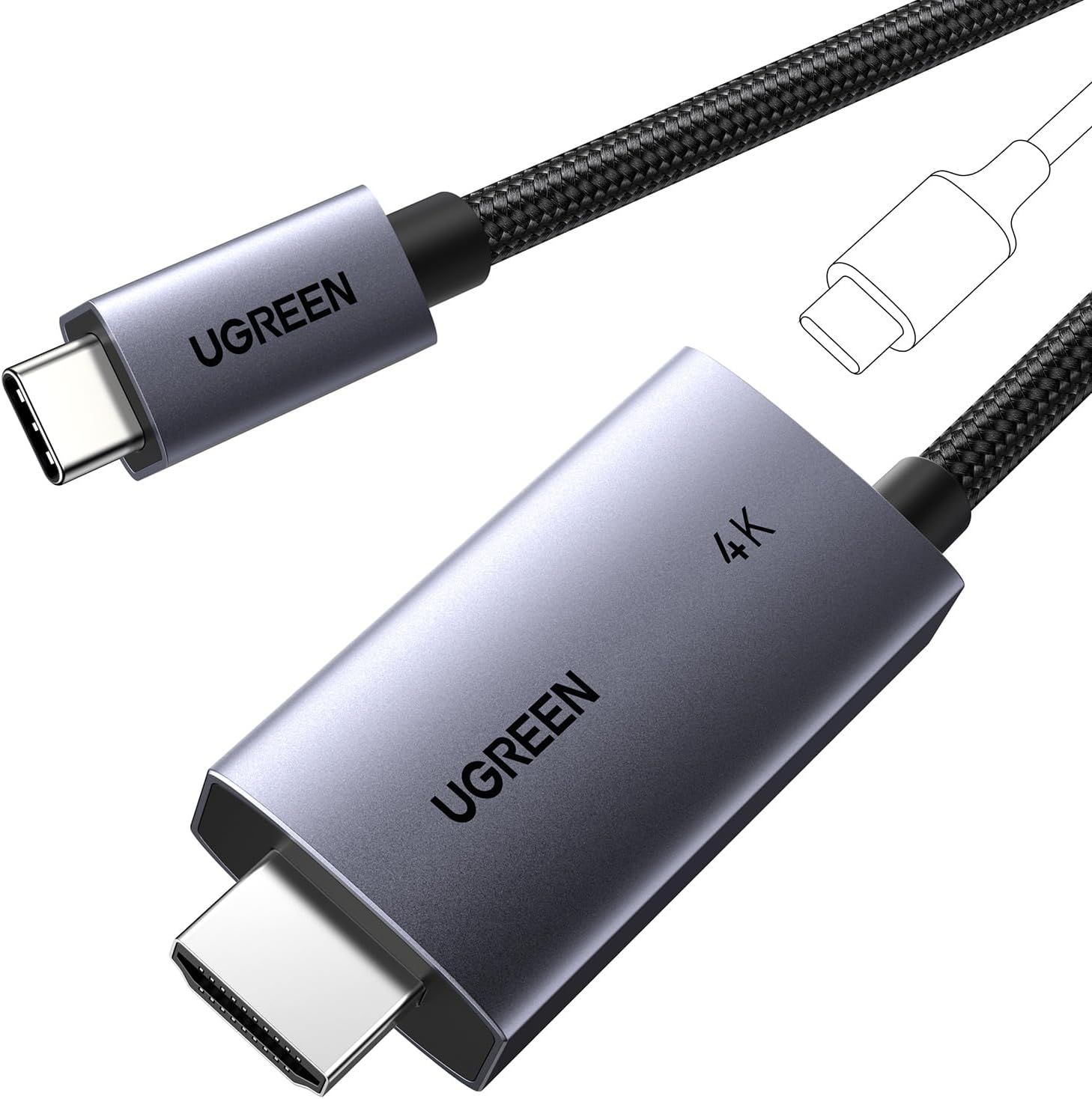 MEVRONISSHOP-2M Câble USB C vers HDMI 4K 60Hz 18Gbps Adaptateur Thunderbolt HDMI 2.0 Type C Charge PD 100W HDR Dolby Compatible avec MacBook Air iPad iPhone 17 Pro Max Air 16 Plus Pro Max Galaxy S25