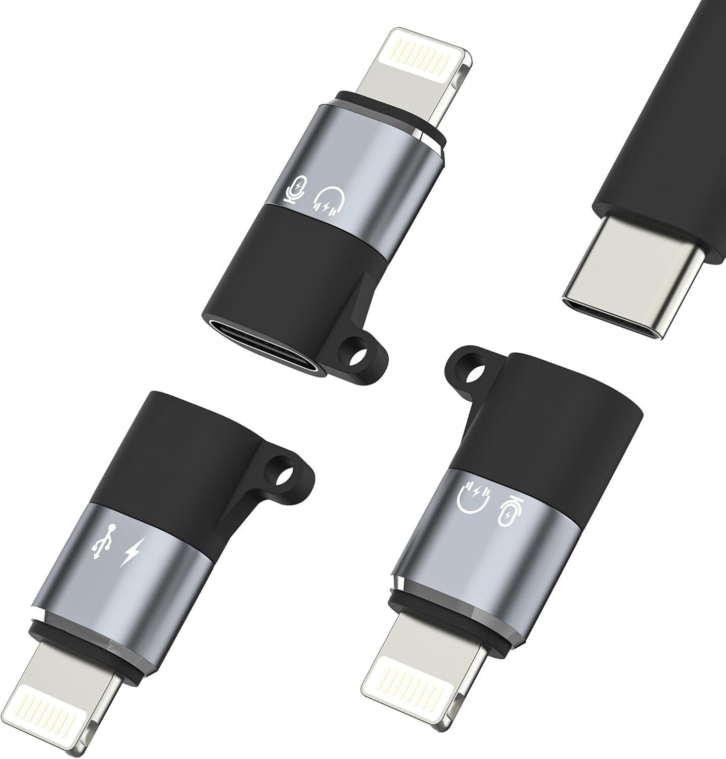 SUBZONAL-Lot de 3 adaptateurs OTG audio USB C vers Lightning pour iPhone 14 13 Pro Max pour câble d'éclairage Apple mâle de type C adaptateur de téléphone convertisseur de charge pour iPad, lecteur d