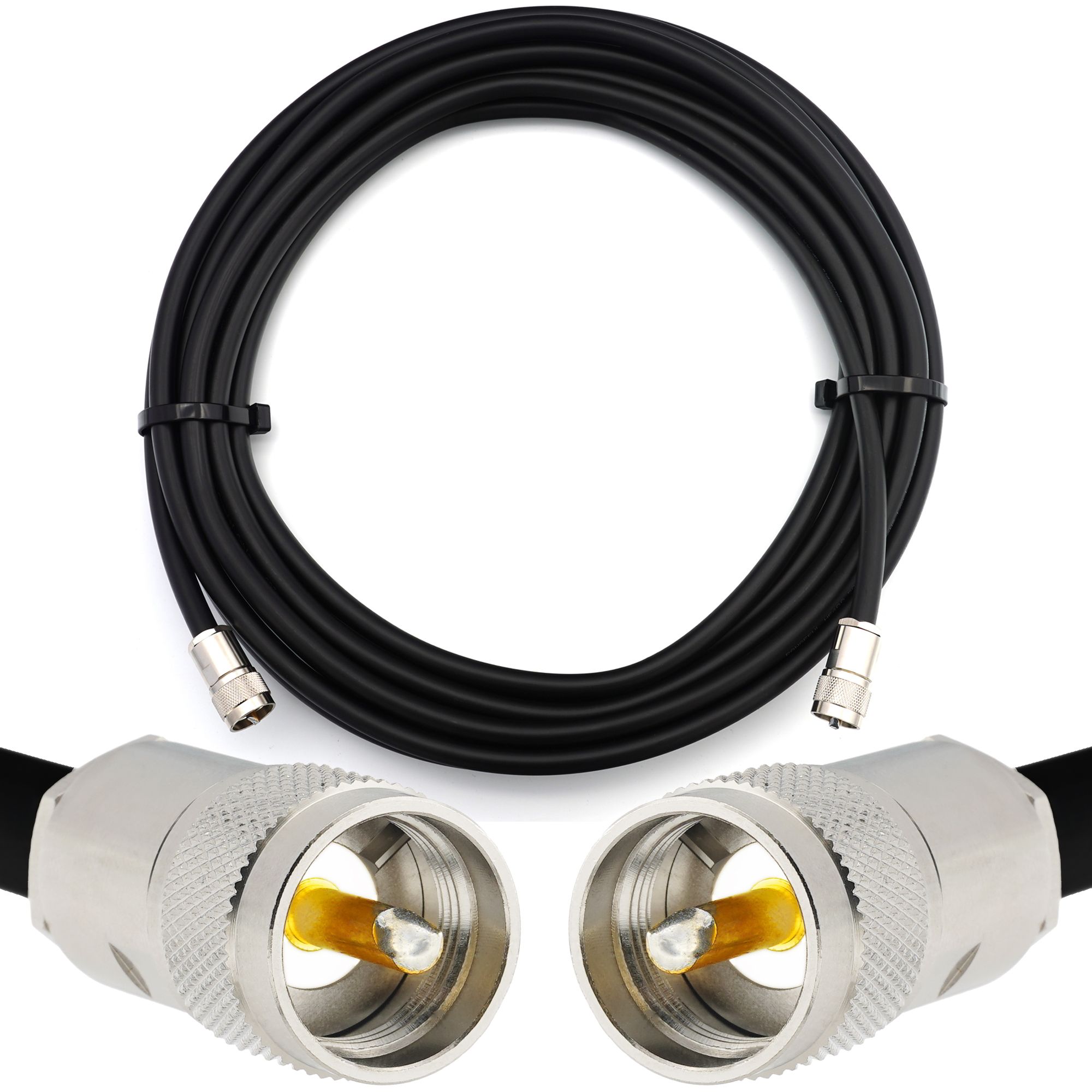 1m PL259 vers PL259 UHF câble coaxial étanche IP67 - HF400 Flexible 50 Ohm Câble d'extension (équivalent LMR400 UF UltraFlex) - pour HAM CB Radio Antenne Mesureur de TOS Amateur Ondes courtes RF