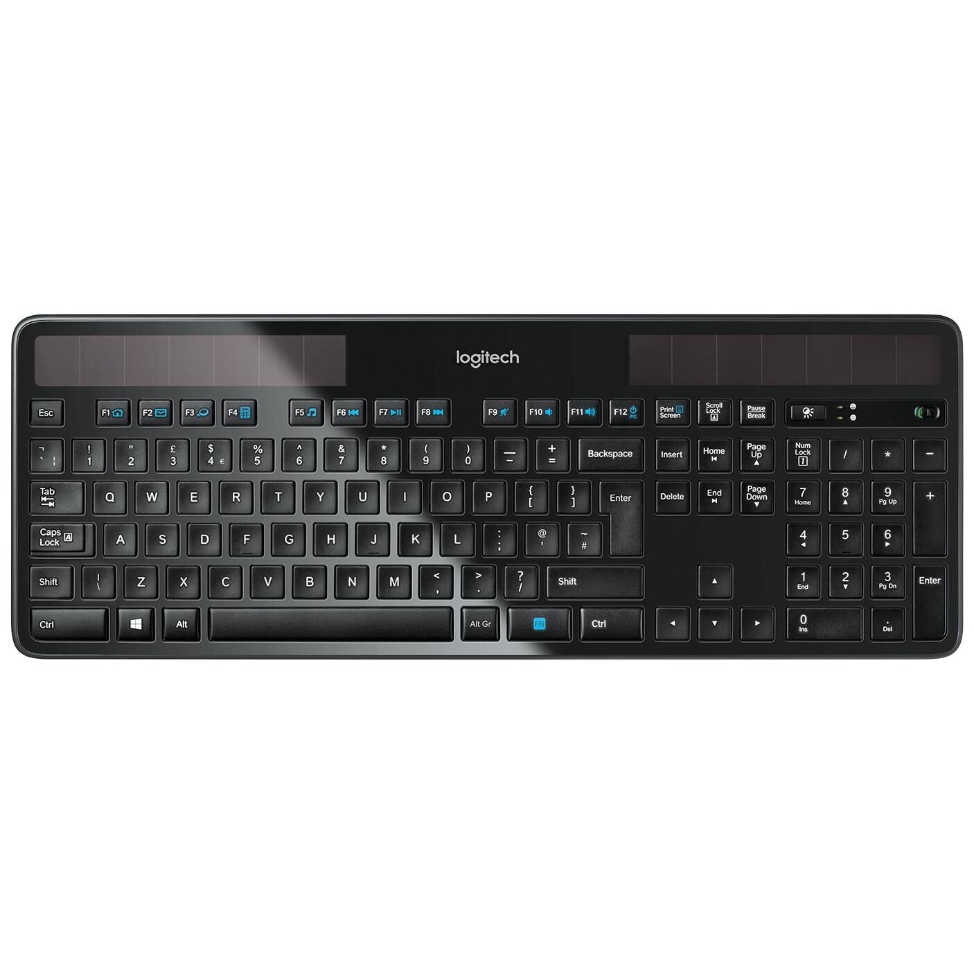 Solaire sans fil Logitech K750 - Clavier - sans fil - 2.4 GHz - Anglais