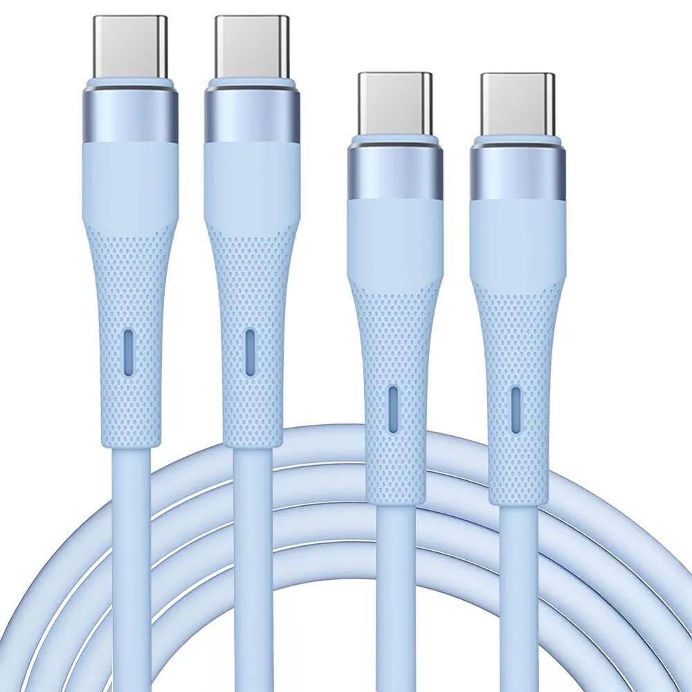 2x Câble USB-C 60W Charge Rapide pour Redmi 14C, 13C, A3, Redmi Note 14, Note 13 Pro, Note 12, Note 11/11S - Bleu 1 Mètre - E.F.Connection