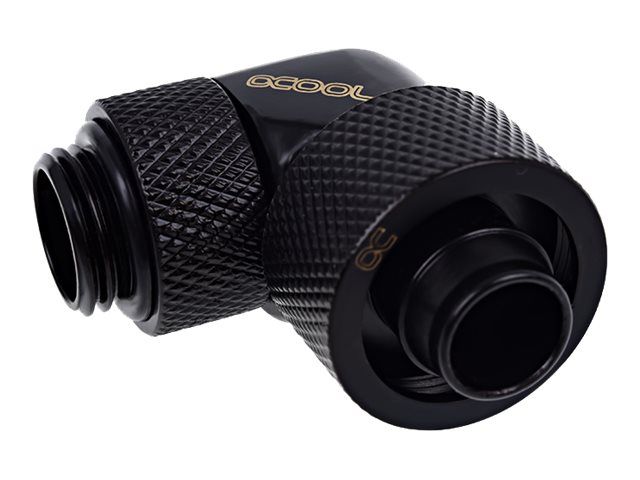 Alphacool Eiszapfen Connector Series 90° Socket 16/10mm - Raccord à angle de compression de système de refroidissement liquide - noir profond