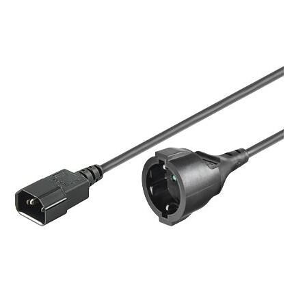 Microconnect PE130200 câble électrique Noir 2 m Coupleur C14 Prise d'alimentation type F
