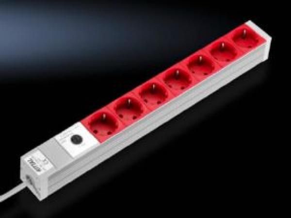 Rittal - Coupe-circuit (rack-montable) - connecteurs de sortie : 7 - rouge