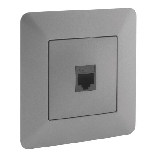 Prise réseau Artezo en titane - CAT6 (RJ45)