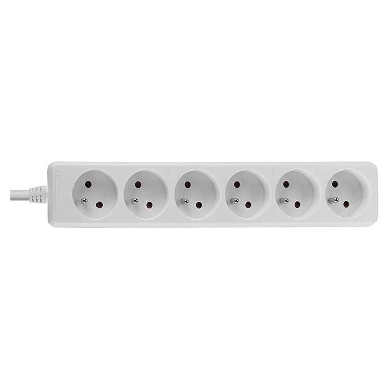 LINDY 6 Way Mains Gang Socket - Coupe-circuit - CA 230 V - 3680 Watt - entrée : Français / UTE - connecteurs de sortie : 6 (Français / UTE) - France