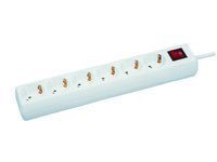 MicroConnect - Coupe-circuit - entrée : alimentation - connecteurs de sortie : 6 - 10 m cordon - blanc