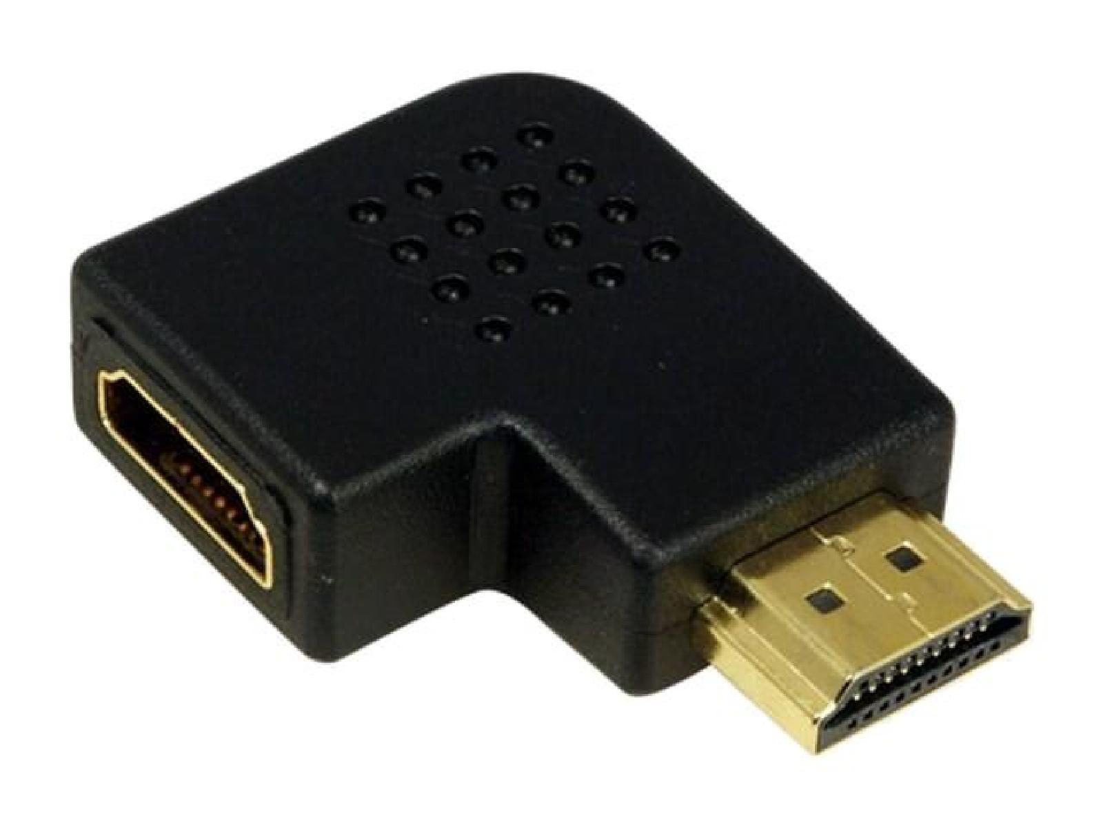 Adaptateur HDMI femelle HDMI prise male 90o - Noir