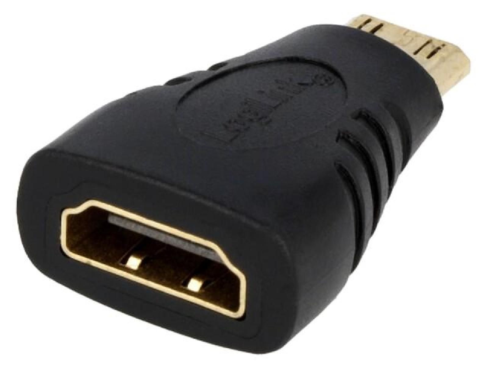 Adaptateur HDMI femelle mini HDMI prise male - Noir