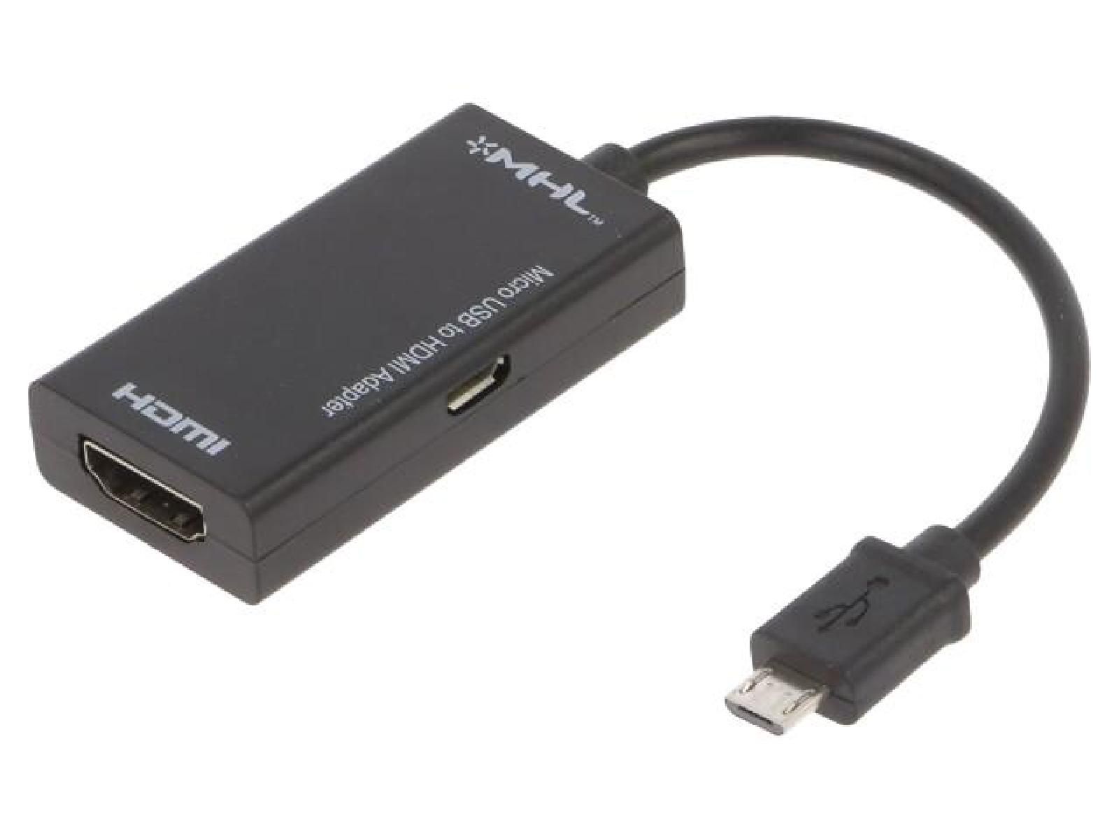 Adaptateur HDMI femelle port USB B micro USB B micro prise 0.14 sert le 3D de resolution jusqu'a 1080p - Noir