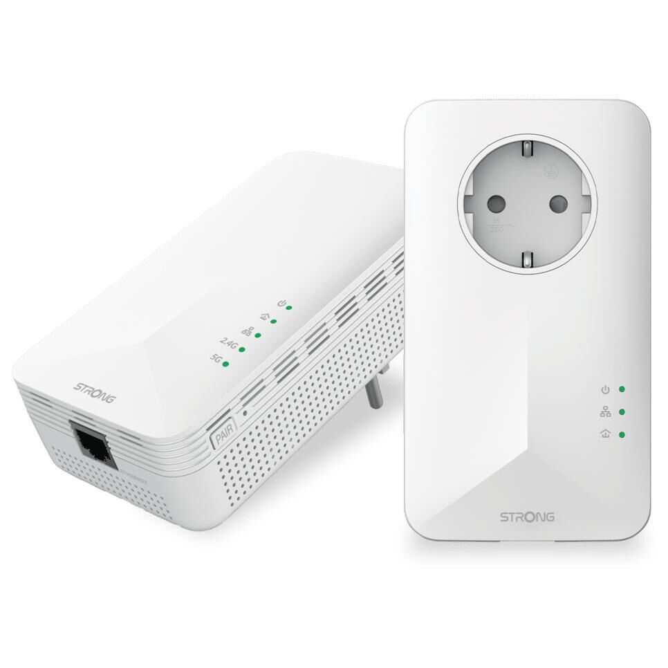 Strong POWERL1000DUOWIFIEUV2 1000 Mbit/s Ethernet/LAN Wifi Blanc 2 pièces