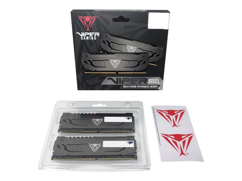 Patriot Extreme Performance Viper Steel - DDR4 - kit - 16 Go: 2 x 8 Go - DIMM 288 broches - 3200 MT/s / PC4-25600 - CL16 - 1.35 V - mémoire sans tampon - non ECC - bronze