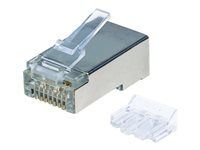 Intellinet RJ45 Modular Plugs Pro Line, Cat6A, STP, 3-prong, for solid & stranded wire, 50 µ gold-plated contacts, 70 pack - Connecteur de réseau - RJ-45 (M) - STP - CAT 6a (pack de 70)