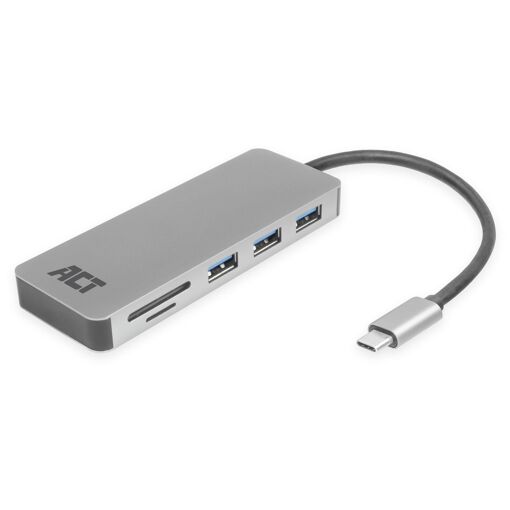 Hub et adaptateur ACT AC7050 USB 3.2 Gen 1 (3.1 Gen 1) Type-C, 5000 Mbit/s, Gris